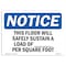 Signmission OSHA Notice, 5" Height, NOTICE This Floor Will Safely Sustain A Sign, 7" X 5", Landscape OS-NS-D-57-L-16678 - alternate 1